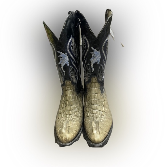 Seven Star Boots Black Crocodile Cowboy Boots - Picture 1 of 6